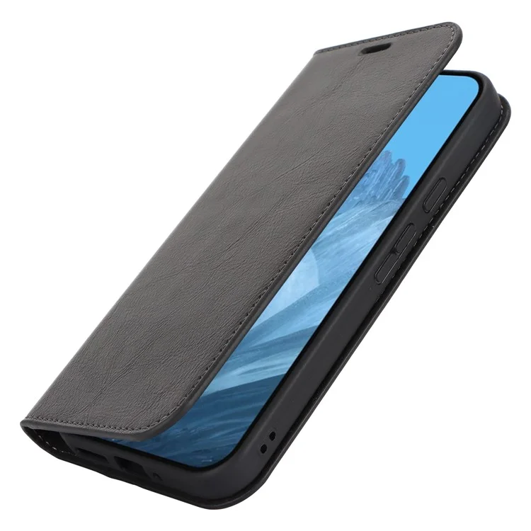 Para funda Google Pixel 9 Pro XL Crazy Horse Texture Split Leather Wallet Phone Cover - Negro