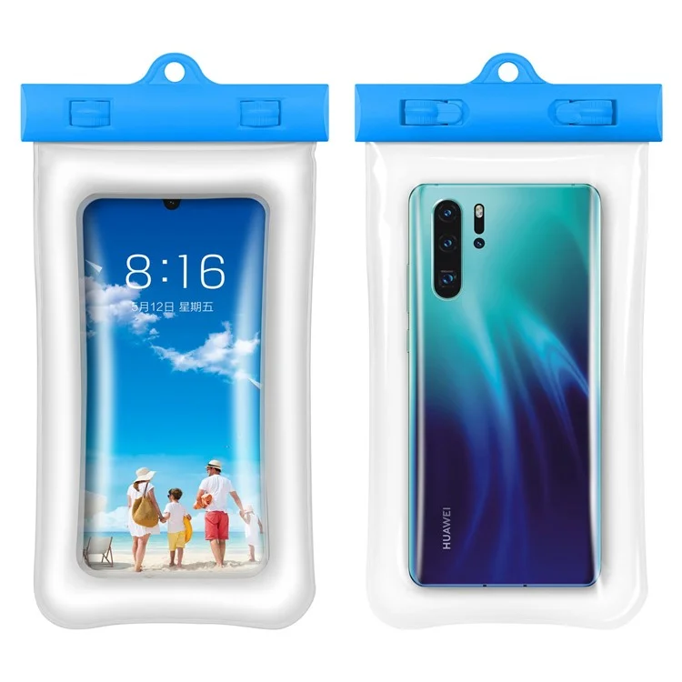 Floating Airbag Waterproof Bag TPU Phone Pouch for Under 6.4-inches Beach Pool Phone Dry Bag - Blue