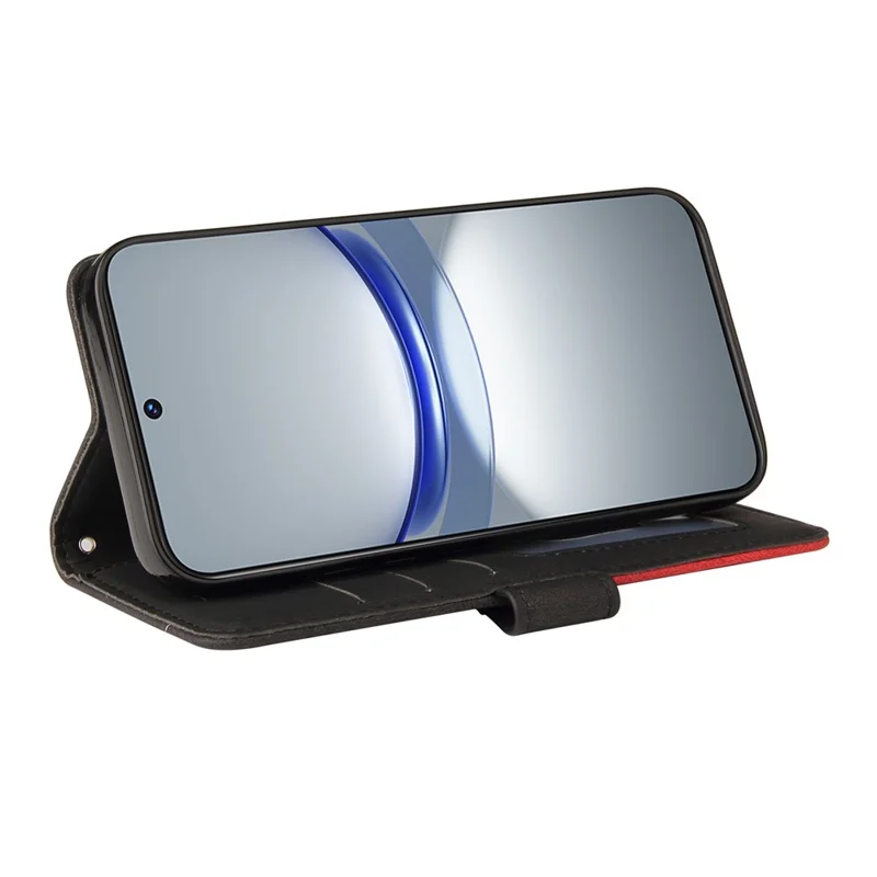 Serie de cuero KT-1 para Huawei nova 12s 4G / nova 11 / nova 12 Lite 4G Funda Estuche para teléfono de cuero de color dual - Negro