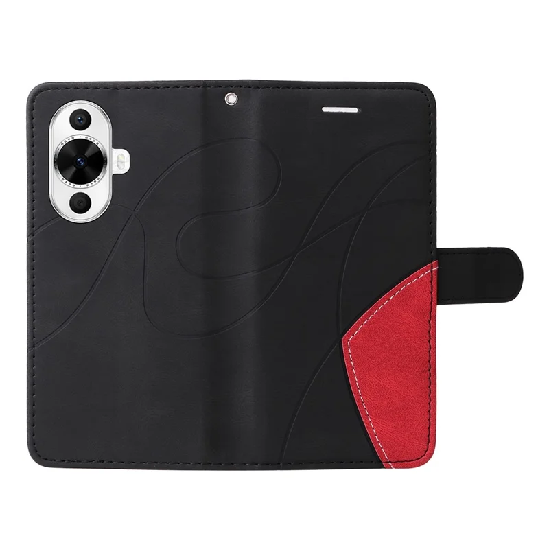 Serie de cuero KT-1 para Huawei nova 12s 4G / nova 11 / nova 12 Lite 4G Funda Estuche para teléfono de cuero de color dual - Negro