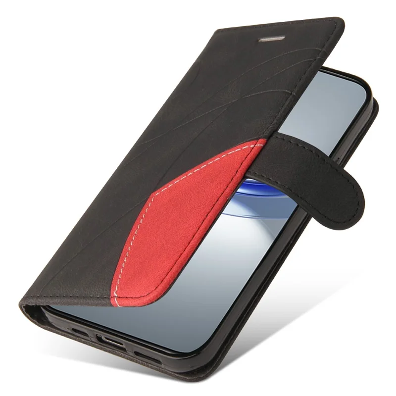 Serie de cuero KT-1 para Huawei nova 12s 4G / nova 11 / nova 12 Lite 4G Funda Estuche para teléfono de cuero de color dual - Negro