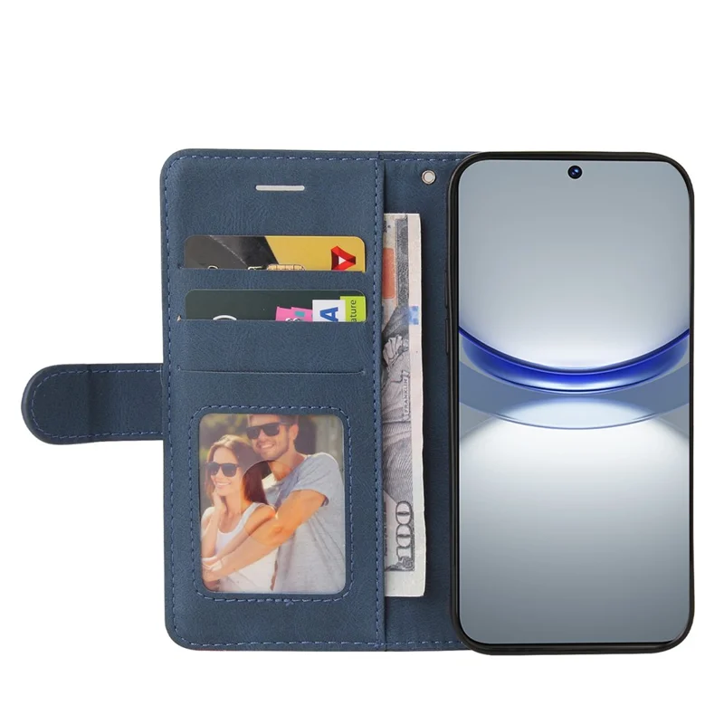 KT Leather Series-1 Para Huawei nova 12s 4G / nova 11 / nova 12 Lite 4G Capa de Telefone de Couro de Duas Cores - Azul