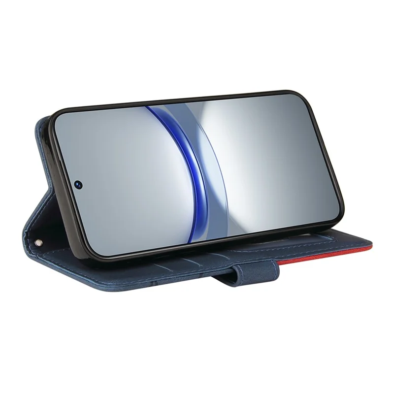 KT Leather Series-1 Para Huawei nova 12s 4G / nova 11 / nova 12 Lite 4G Capa de Telefone de Couro de Duas Cores - Azul