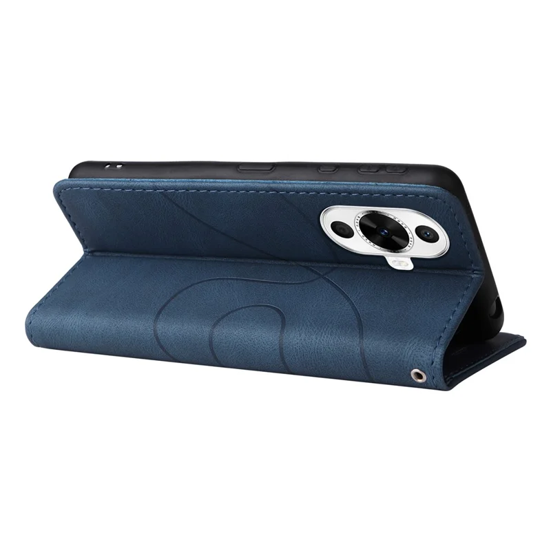 KT Leather Series-1 Para Huawei nova 12s 4G / nova 11 / nova 12 Lite 4G Capa de Telefone de Couro de Duas Cores - Azul