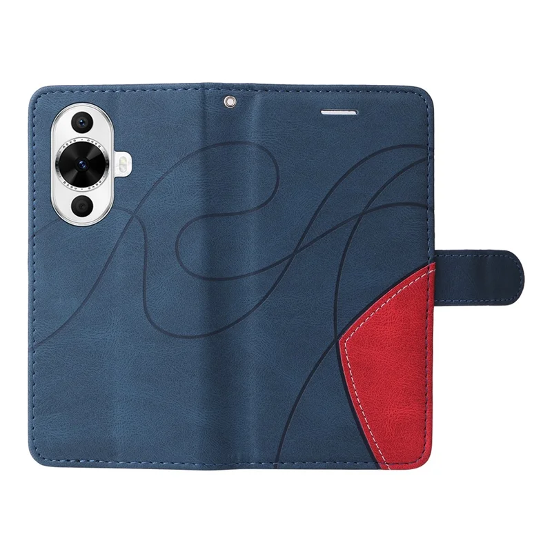 KT Leather Series-1 Para Huawei nova 12s 4G / nova 11 / nova 12 Lite 4G Capa de Telefone de Couro de Duas Cores - Azul