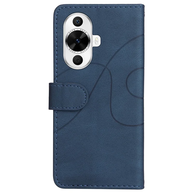 KT Leather Series-1 Para Huawei nova 12s 4G / nova 11 / nova 12 Lite 4G Capa de Telefone de Couro de Duas Cores - Azul