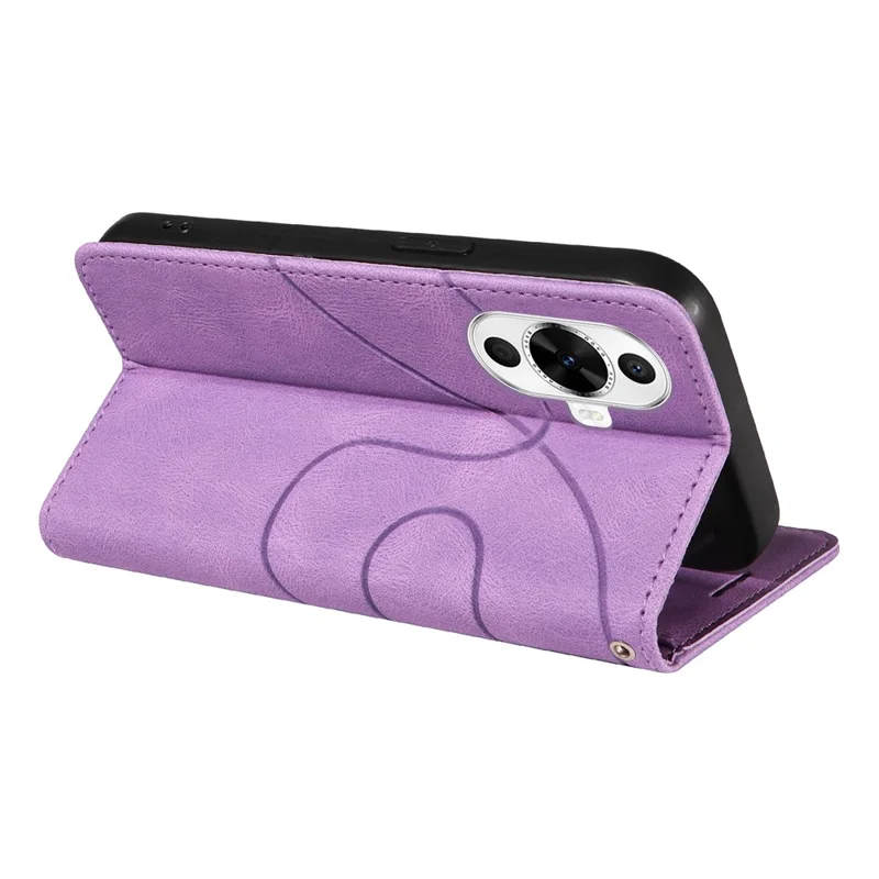 KT Leather Series-1 für Huawei nova 12s 4G / nova 11 / nova 12 Lite 4G Hülle Doppelfarbiges Leder Handyhülle - Hellviolett