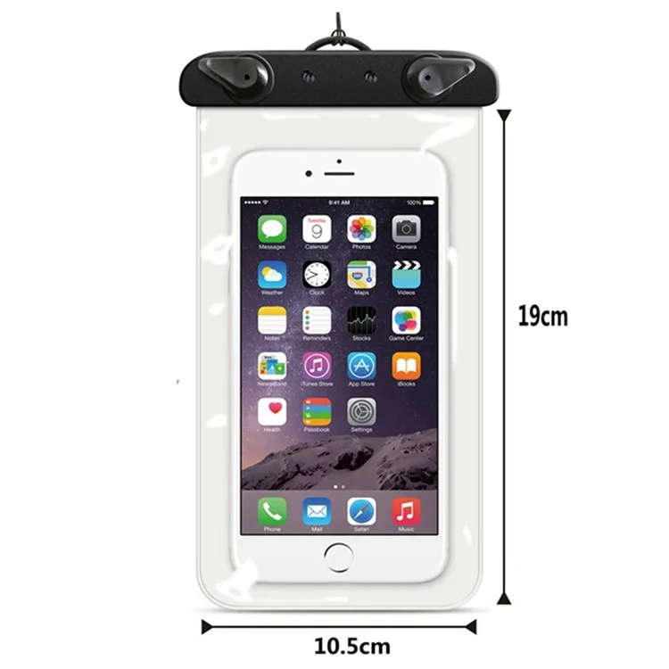 Cartoon Pattern Waterproof Phone Pouch for Under 6-inches Mobile Phone Portable Waterproof Phone Case Dry Bag with Strap - Salmon