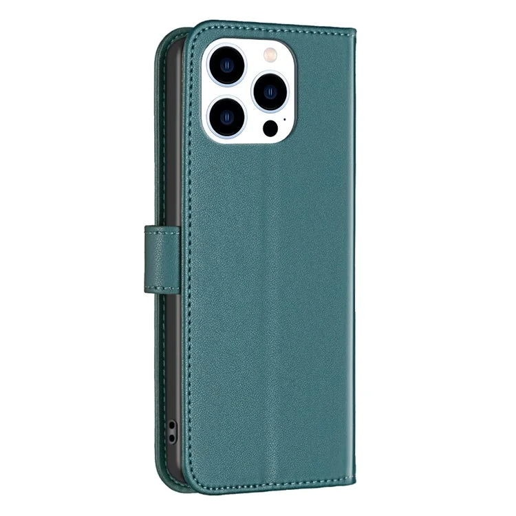 BINFEN COLOR BF17 For iPhone 16 Pro Max Case Flip Leather Wallet Phone Cover - Green