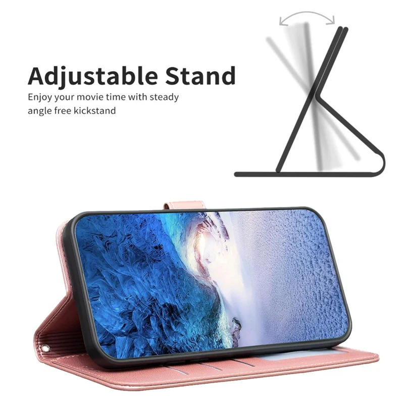 Voor iPhone 16 Pro hoesje Gelukkig Klaverpatroon Leren telefoonhoes - Roze