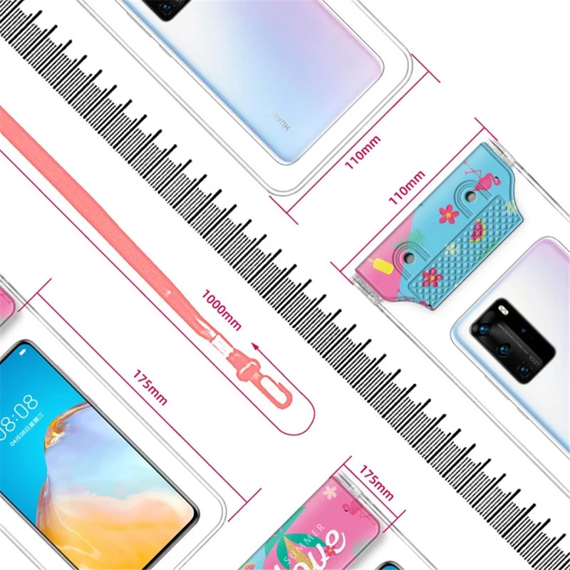 3-Layer Sealed Waterproof Bag for Under 7.2-inches Mobile Phone Beach Pool Dry Bag with Lanyard - Donut