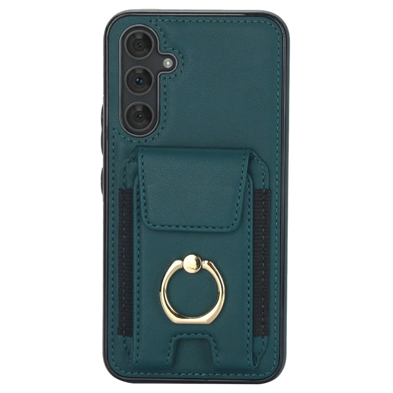 For Samsung Galaxy A54 5G Case Anit-Fall Kickstand Leather + TPU Phone Cover - Green