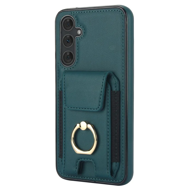 For Samsung Galaxy A54 5G Case Anit-Fall Kickstand Leather + TPU Phone Cover - Green