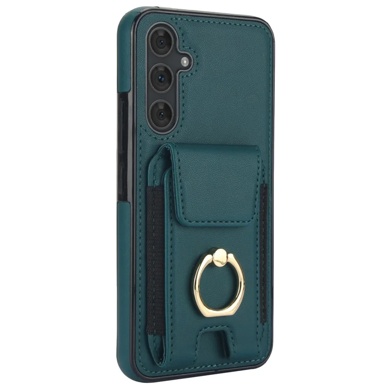 For Samsung Galaxy A54 5G Case Anit-Fall Kickstand Leather + TPU Phone Cover - Green