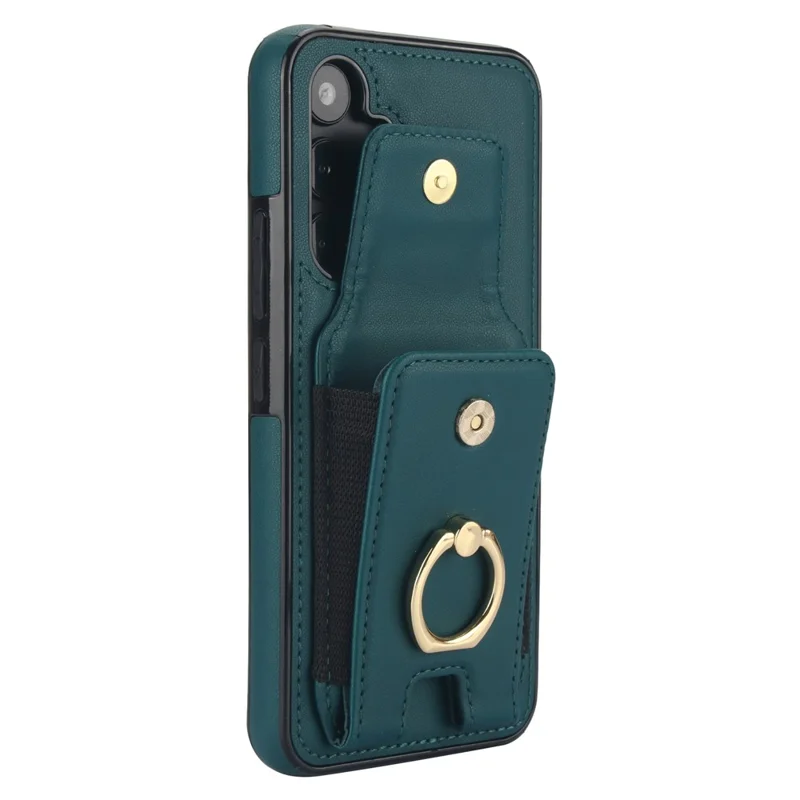 For Samsung Galaxy A54 5G Case Anit-Fall Kickstand Leather + TPU Phone Cover - Green
