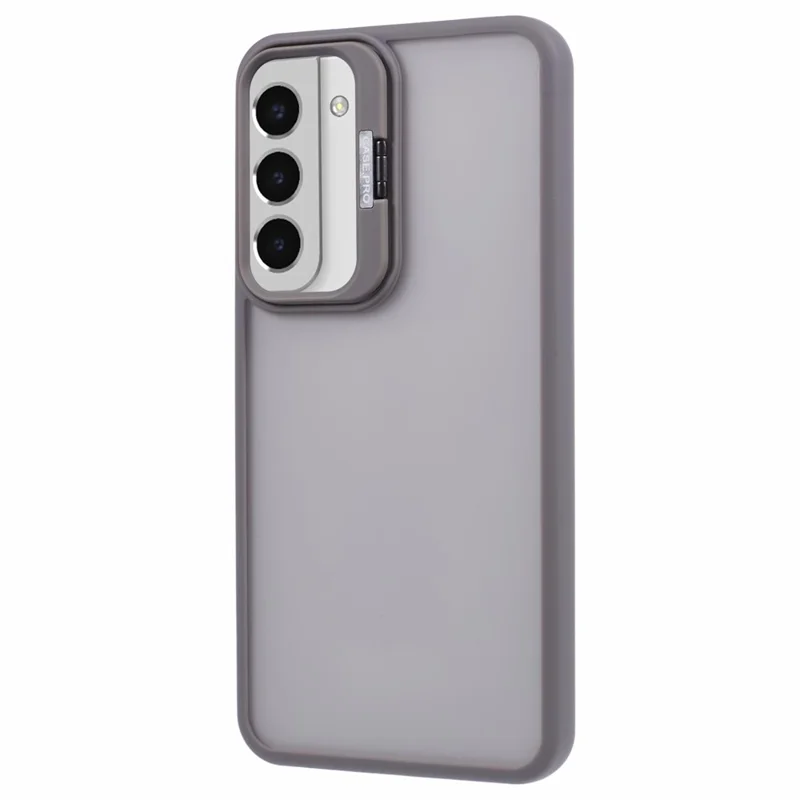 NKS Series For Samsung Galaxy S22+ 5G Case with Lens Frame Kickstand TPU+PC Phone Cover - Grey