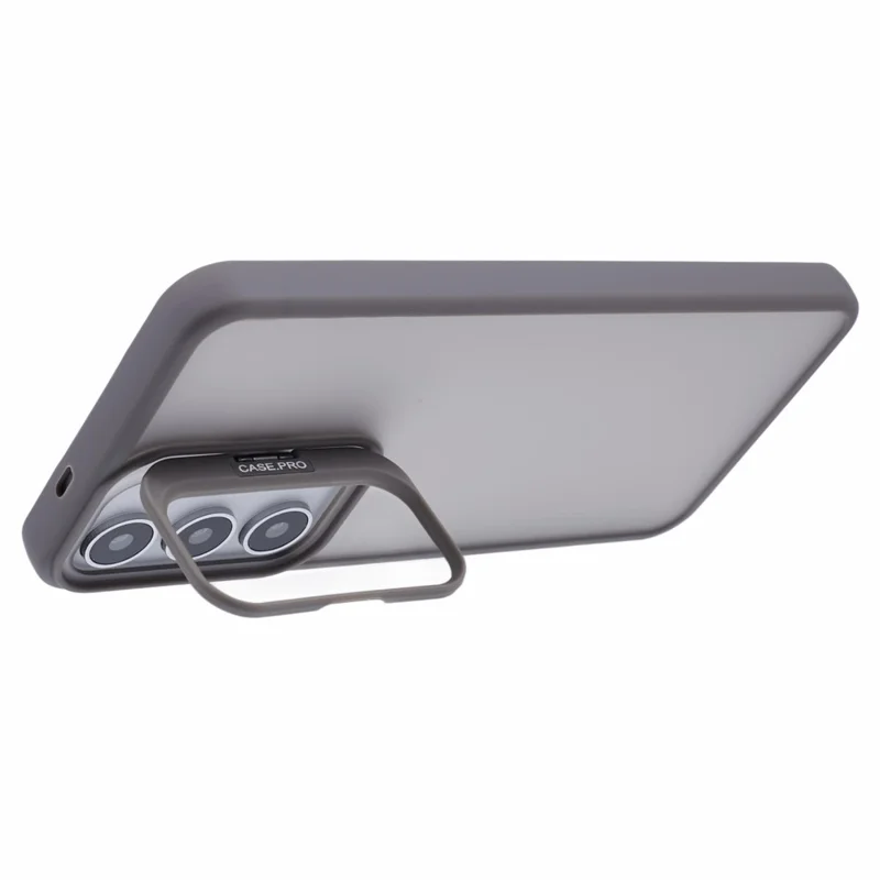 NKS Series For Samsung Galaxy S22+ 5G Case with Lens Frame Kickstand TPU+PC Phone Cover - Grey