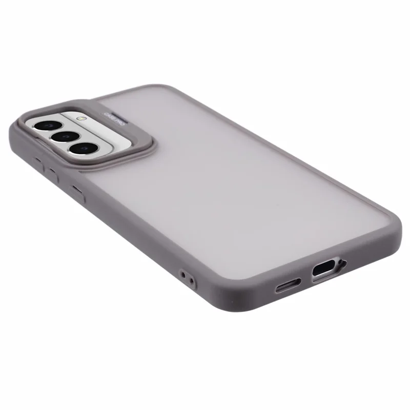 NKS Series For Samsung Galaxy S22+ 5G Case with Lens Frame Kickstand TPU+PC Phone Cover - Grey