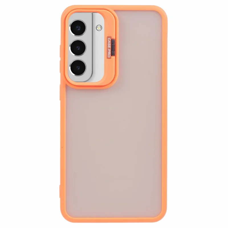 NKS Series For Samsung Galaxy S22+ 5G Case with Lens Frame Kickstand TPU+PC Phone Cover - Orange