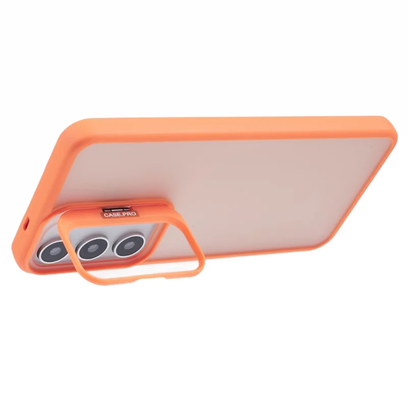 NKS Series For Samsung Galaxy S22+ 5G Case with Lens Frame Kickstand TPU+PC Phone Cover - Orange