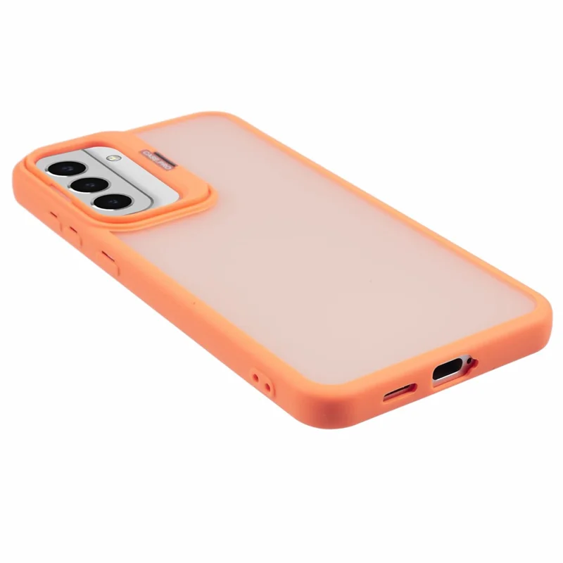 NKS Series For Samsung Galaxy S22+ 5G Case with Lens Frame Kickstand TPU+PC Phone Cover - Orange