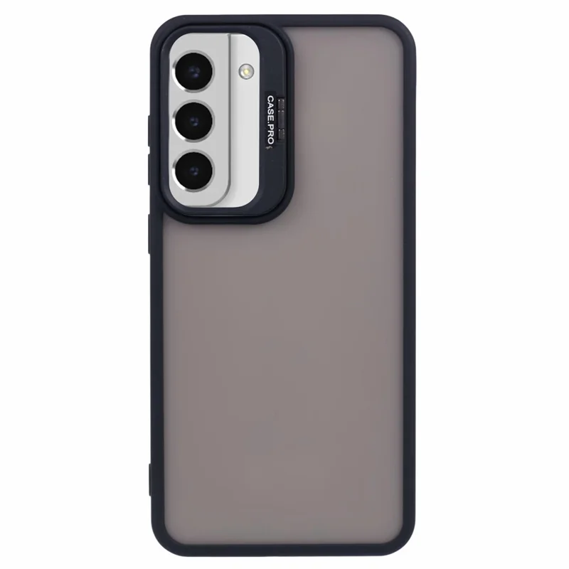 NKS Series For Samsung Galaxy S22+ 5G Case with Lens Frame Kickstand TPU+PC Phone Cover - Black