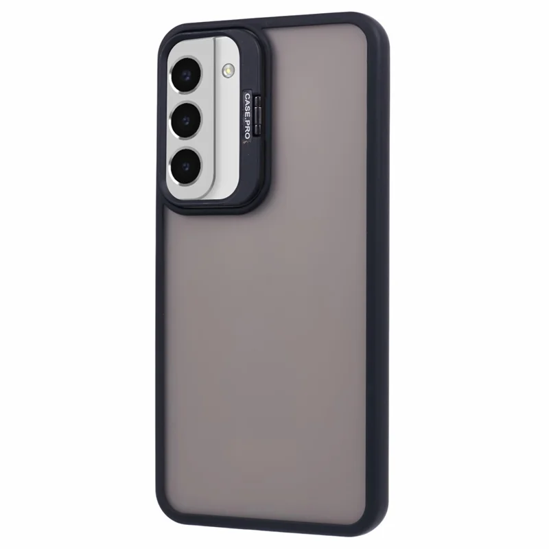 NKS Series For Samsung Galaxy S22+ 5G Case with Lens Frame Kickstand TPU+PC Phone Cover - Black