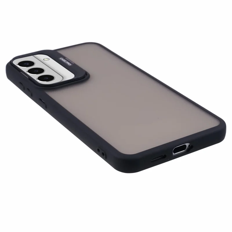 NKS Series For Samsung Galaxy S22+ 5G Case with Lens Frame Kickstand TPU+PC Phone Cover - Black