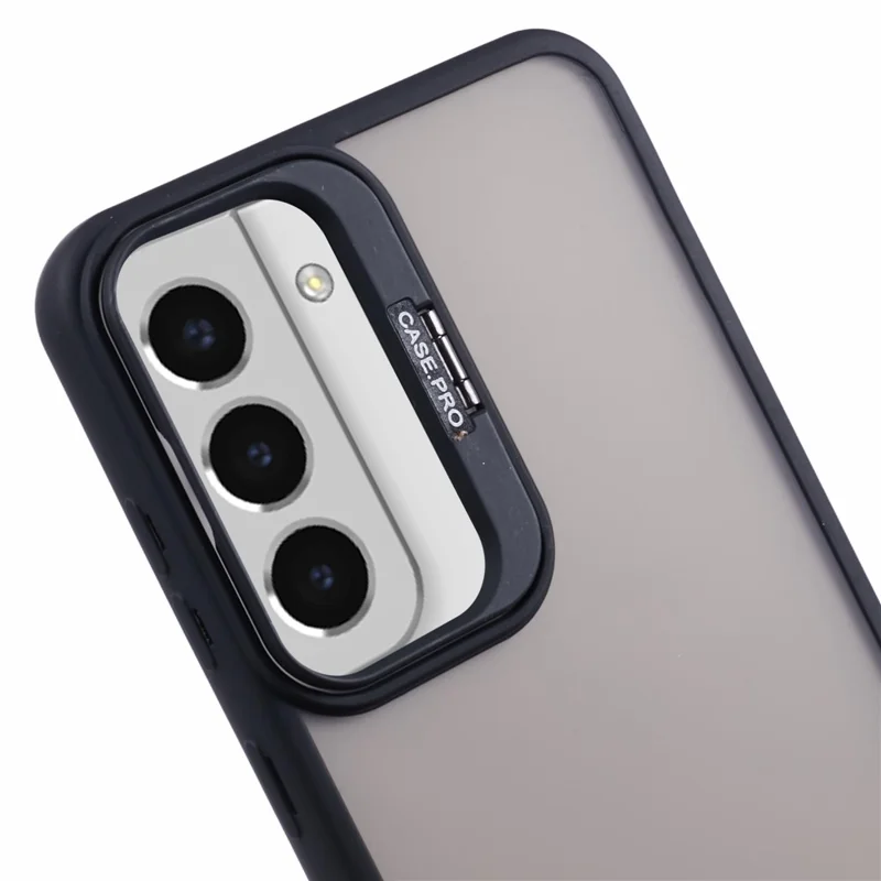 NKS Series For Samsung Galaxy S22+ 5G Case with Lens Frame Kickstand TPU+PC Phone Cover - Black