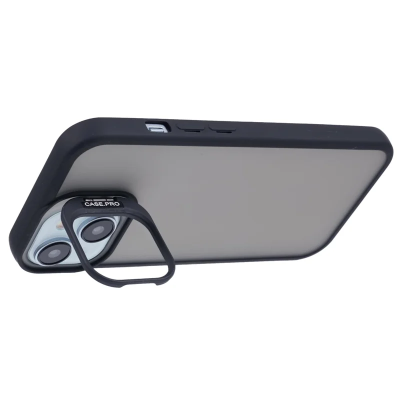 NKS Series For iPhone 15 Plus Case Anti-Drop TPU+PC Kickstand Phone Cover - Black