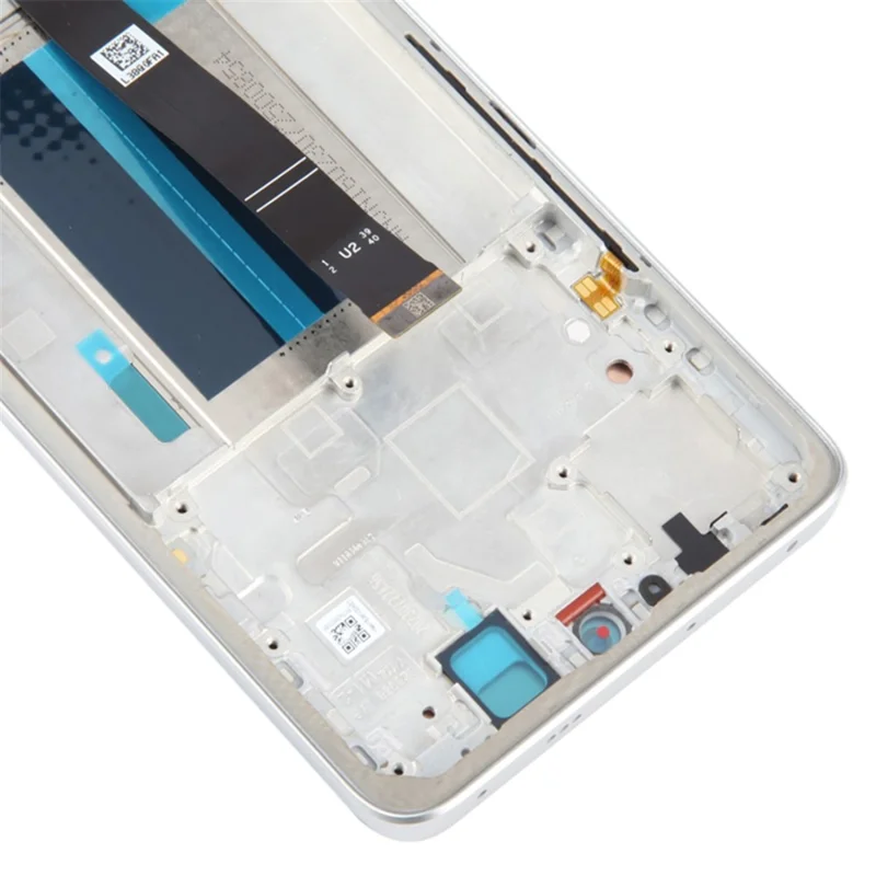 Für Xiaomi Redmi Note 13 Pro+ 5G OEM Grad S AMOLED-Bildschirm und Digitizer-Baugruppe + Rahmen (ohne Logo) - Silber