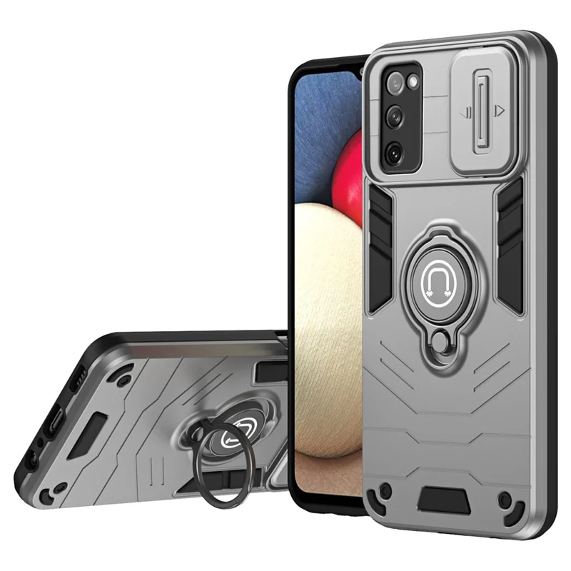 Per Samsung Galaxy S20 FE 5G / S20 FE / S20 FE 2022 / S20 Lite Custodia con Protezione Obiettivo Scorrevole e Supporto - Grigio
