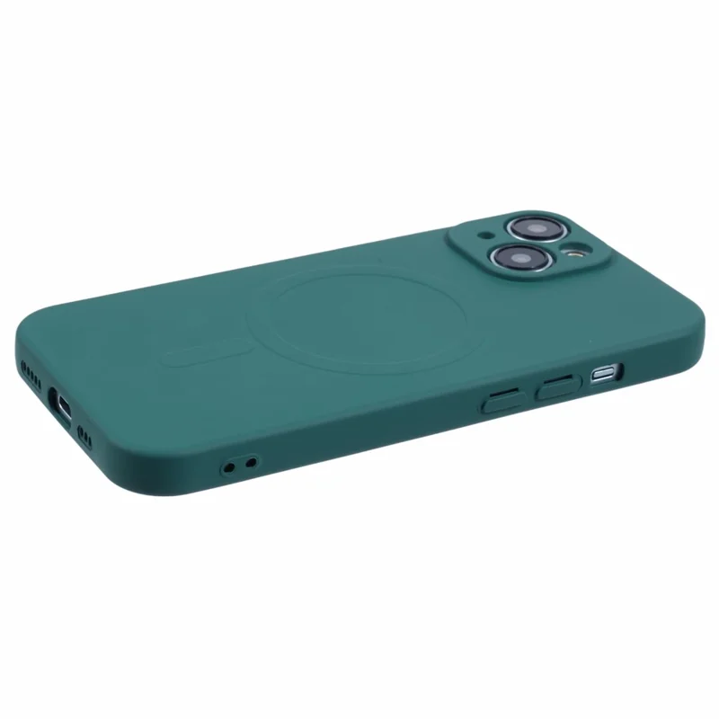 For iPhone 15 Plus Magnetic Case TPU Phone Cover Shock Absorbing - Dark Green