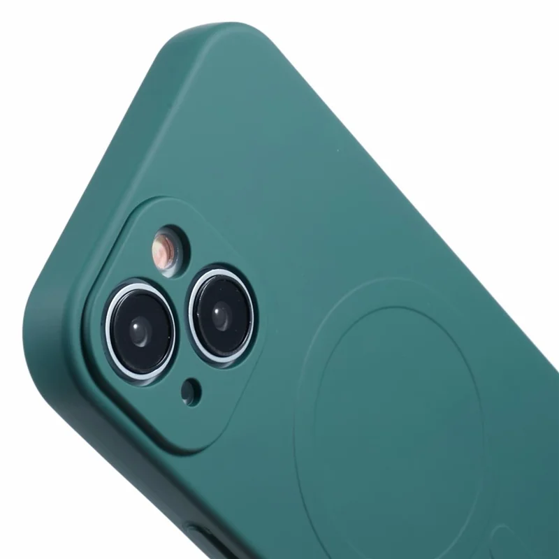 For iPhone 15 Plus Magnetic Case TPU Phone Cover Shock Absorbing - Dark Green