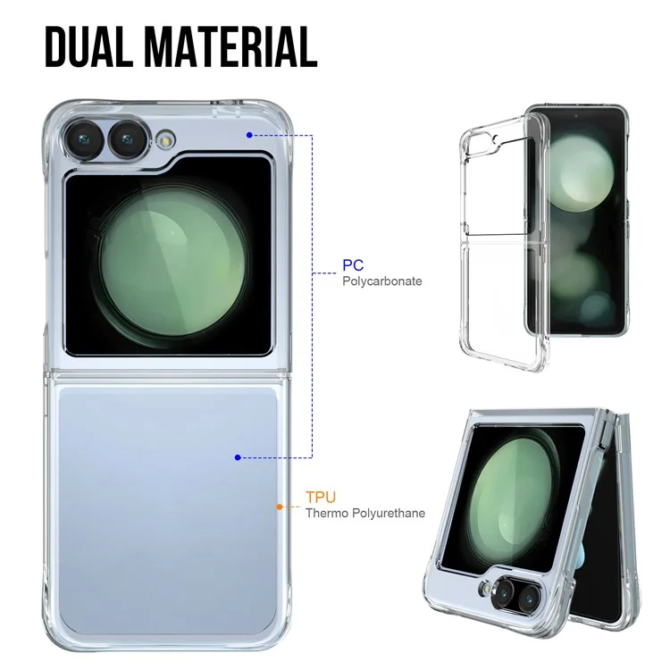 Für Samsung Galaxy Z Flip6 5G Clear Case Anti-Drop PC + TPU Handyhülle