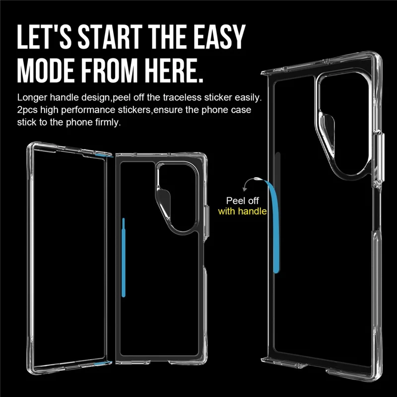 Coque pour Samsung Galaxy Z Fold6 5G, en PC + TPU, couverture de téléphone anti-chute et transparente