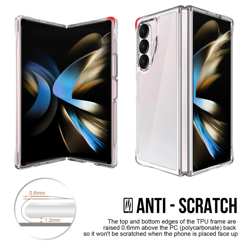 Coque pour Samsung Galaxy Z Fold6 5G, en PC + TPU, couverture de téléphone anti-chute et transparente