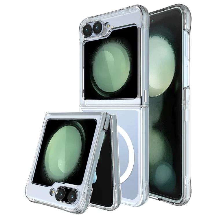 For Samsung Galaxy Z Flip6 5G Magnetic Case Transparent TPU+PC Phone Cover