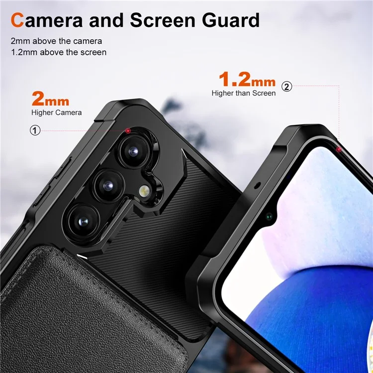 ZM11 Para Samsung Galaxy A15 4G / 5G Capa de Couro + TPU Capa de Telefone com Suporte para Cartão - Preto