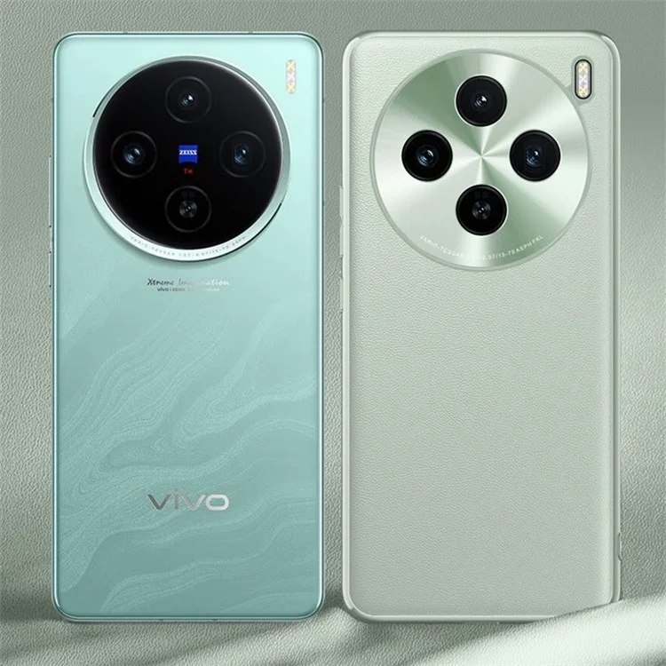 Задняя крышка для vivo X100s Pro 5G из ударопрочной кожи PU+TPU - черная