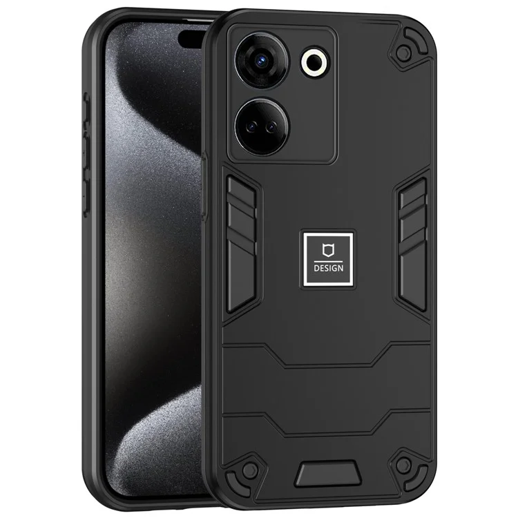 Для TECNO Camon 20 Pro 4G Case PC+TPU Ударопрочный защитный чехол для телефона - Черный