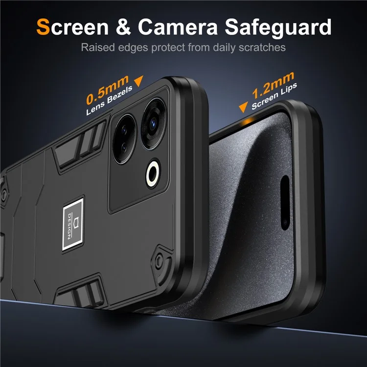 Для TECNO Camon 20 Pro 4G Case PC+TPU Ударопрочный защитный чехол для телефона - Черный