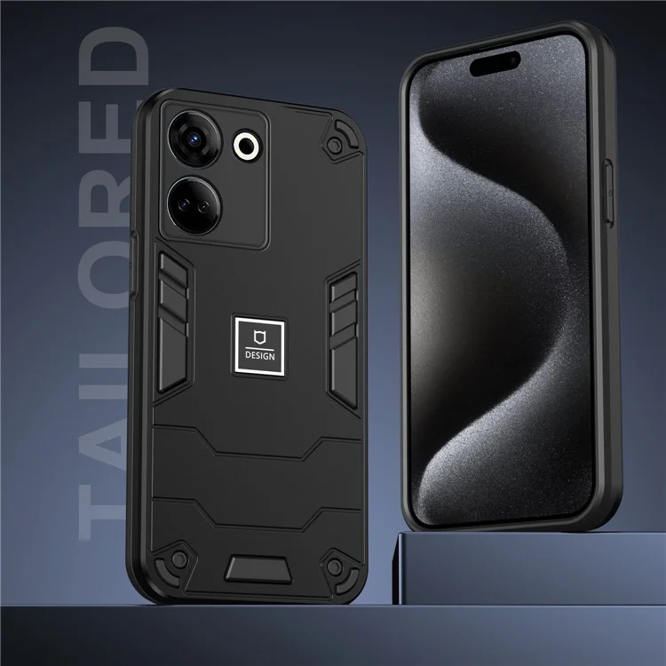 Для TECNO Camon 20 Pro 4G Case PC+TPU Ударопрочный защитный чехол для телефона - Черный