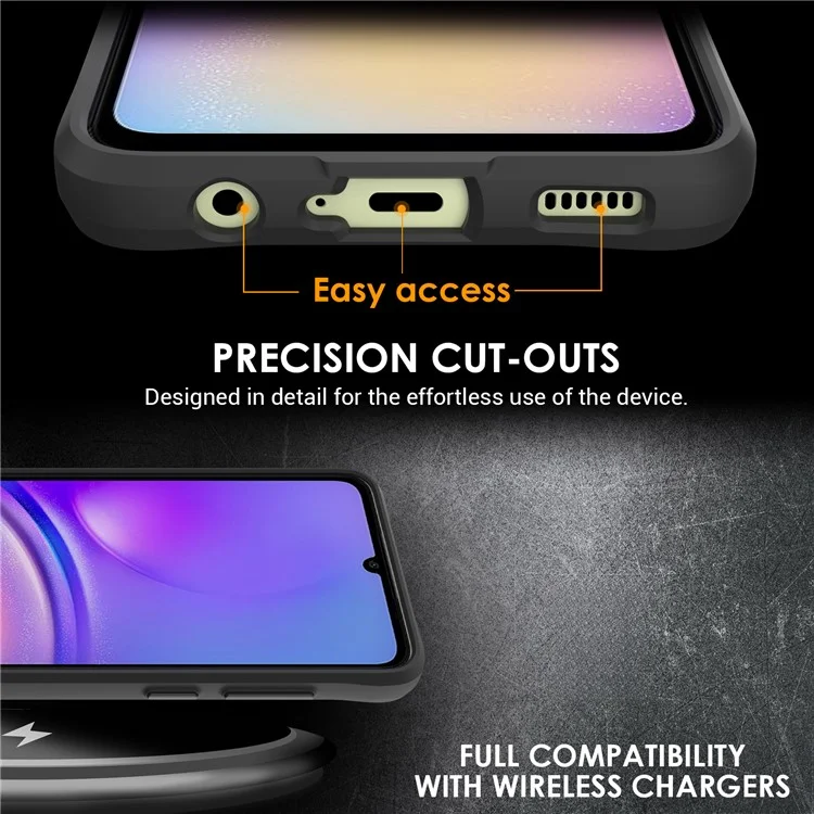 Combat X Mode Series for Samsung Galaxy A05 4G Case Four Corner Drop-Proof TPU+PC Phone Cover - Black