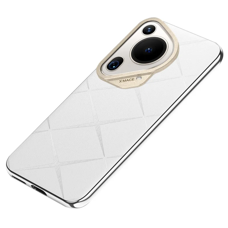 For Huawei Pura 70 Ultra Case Anti-Scratch Leather TPU Frame Phone Cover - White