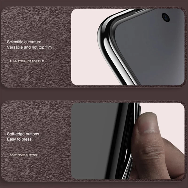 For Huawei Pura 70 Ultra Case Anti-Scratch Leather TPU Frame Phone Cover - Brown