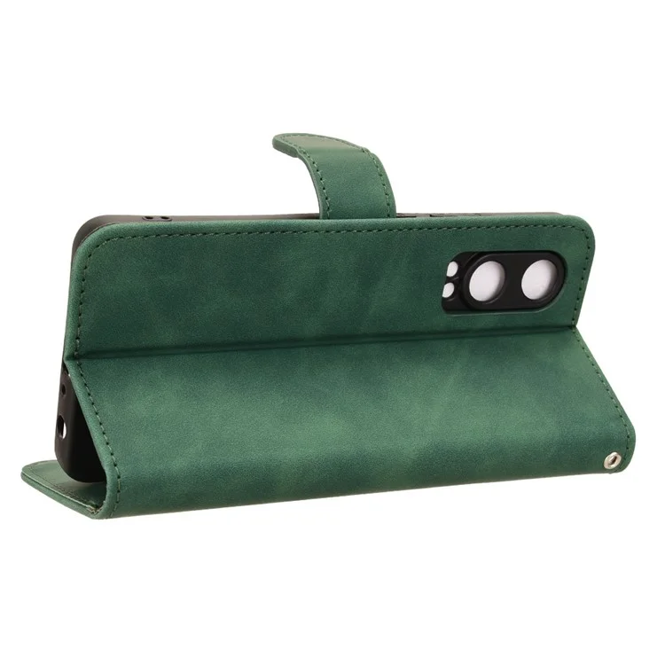 Para OnePlus Nord CE4 Lite 5G / Oppo K12x 5G (China) Funda Piel Sintética Phone Cover con Billetera, Soporte - Verde