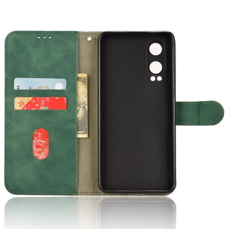 Para OnePlus Nord CE4 Lite 5G / Oppo K12x 5G (China) Funda Piel Sintética Phone Cover con Billetera, Soporte - Verde
