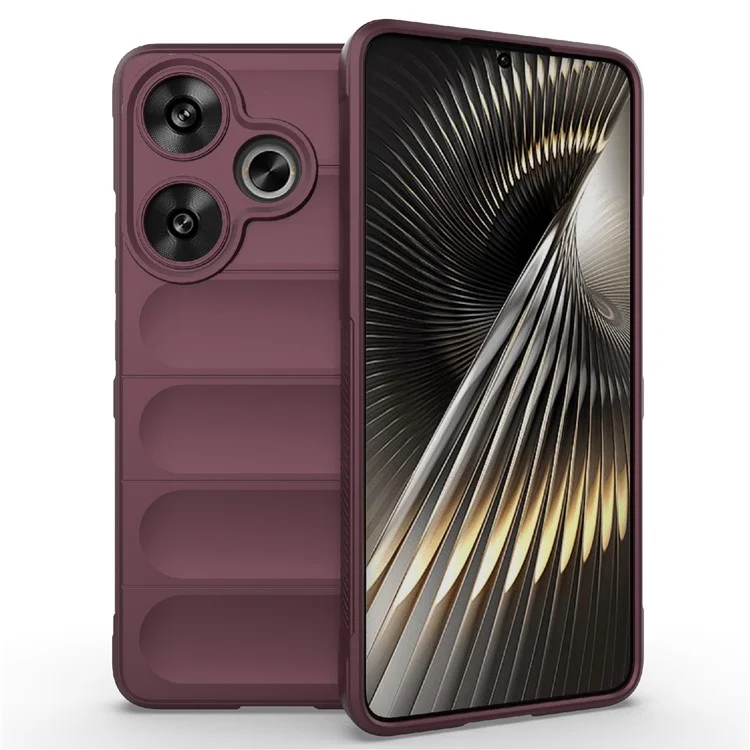 Для Xiaomi Redmi Turbo 3 5G / Poco F6 5G Case TPU Protective Tough Phone Cover - Wine Red