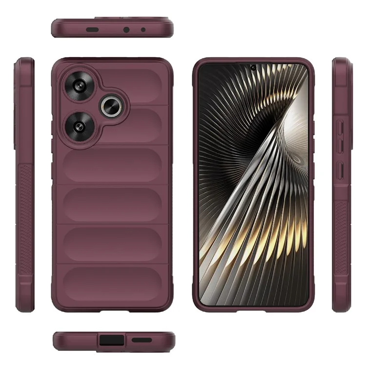 Для Xiaomi Redmi Turbo 3 5G / Poco F6 5G Case TPU Protective Tough Phone Cover - Wine Red